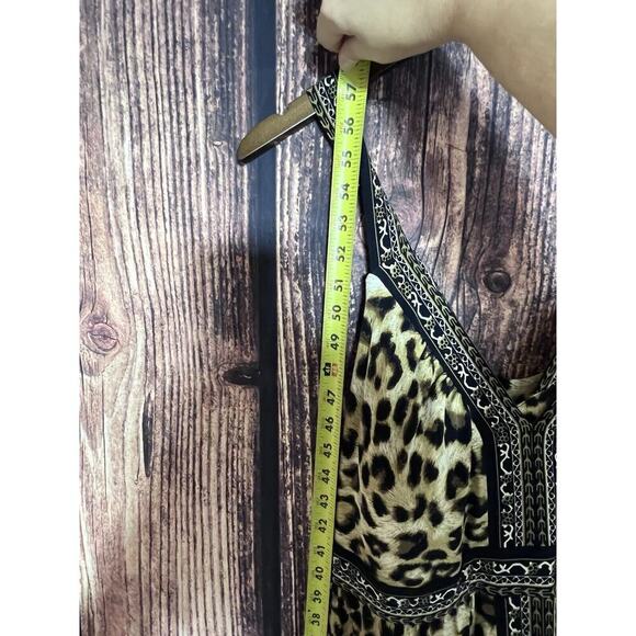 Maxi Dress Womens 1X Plus Leopard Print Sleeveless Chelsea And Theodore Goddess - Picture 7 of 8